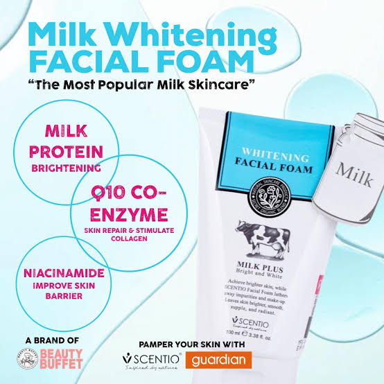 buffet scentio milk plus whitening facial foam. buffet scentio milk plus whitening facial foam.